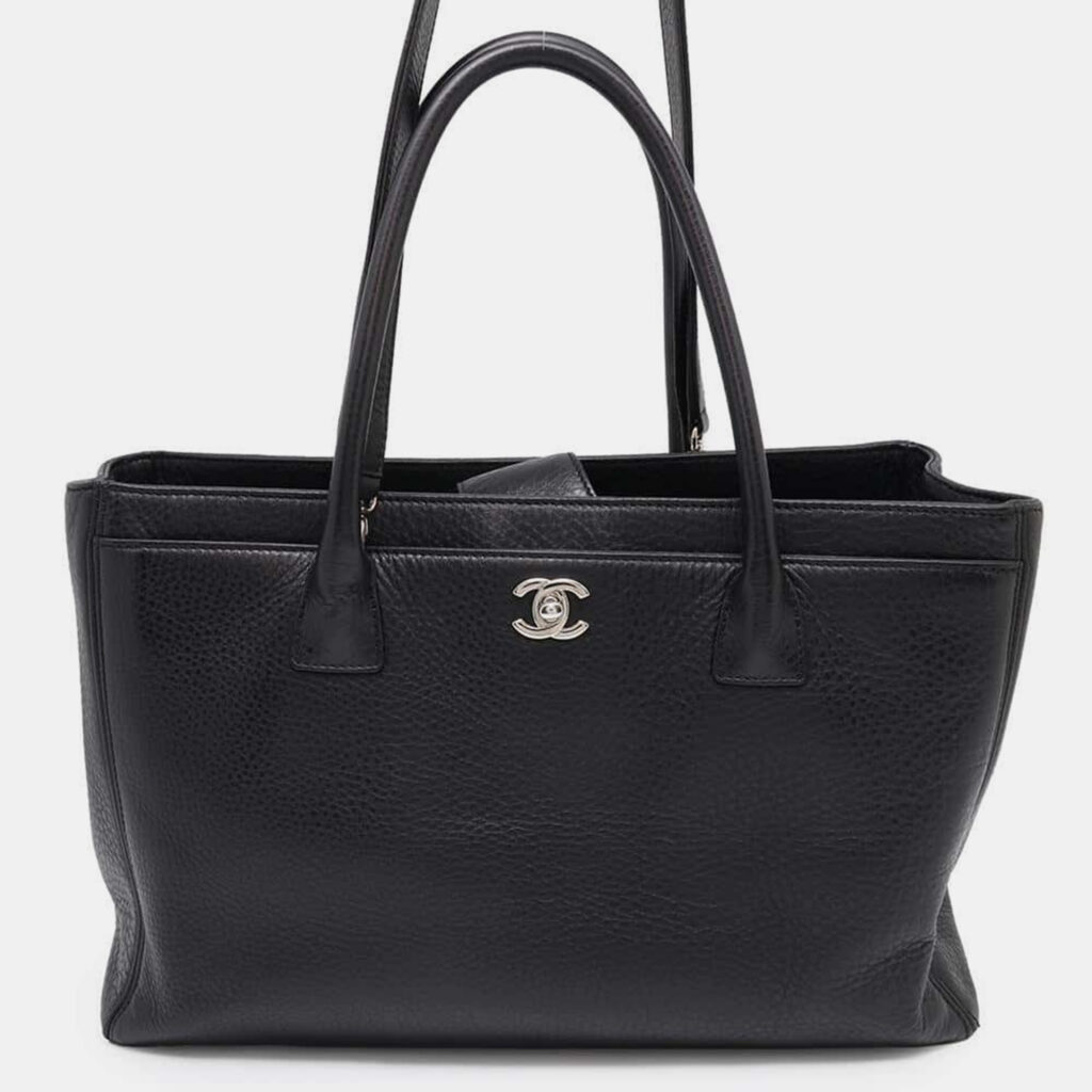 luxury-women-chanel-used-handbags-p1111148-018 Chanel Black Leather CC Executive Tote Bag