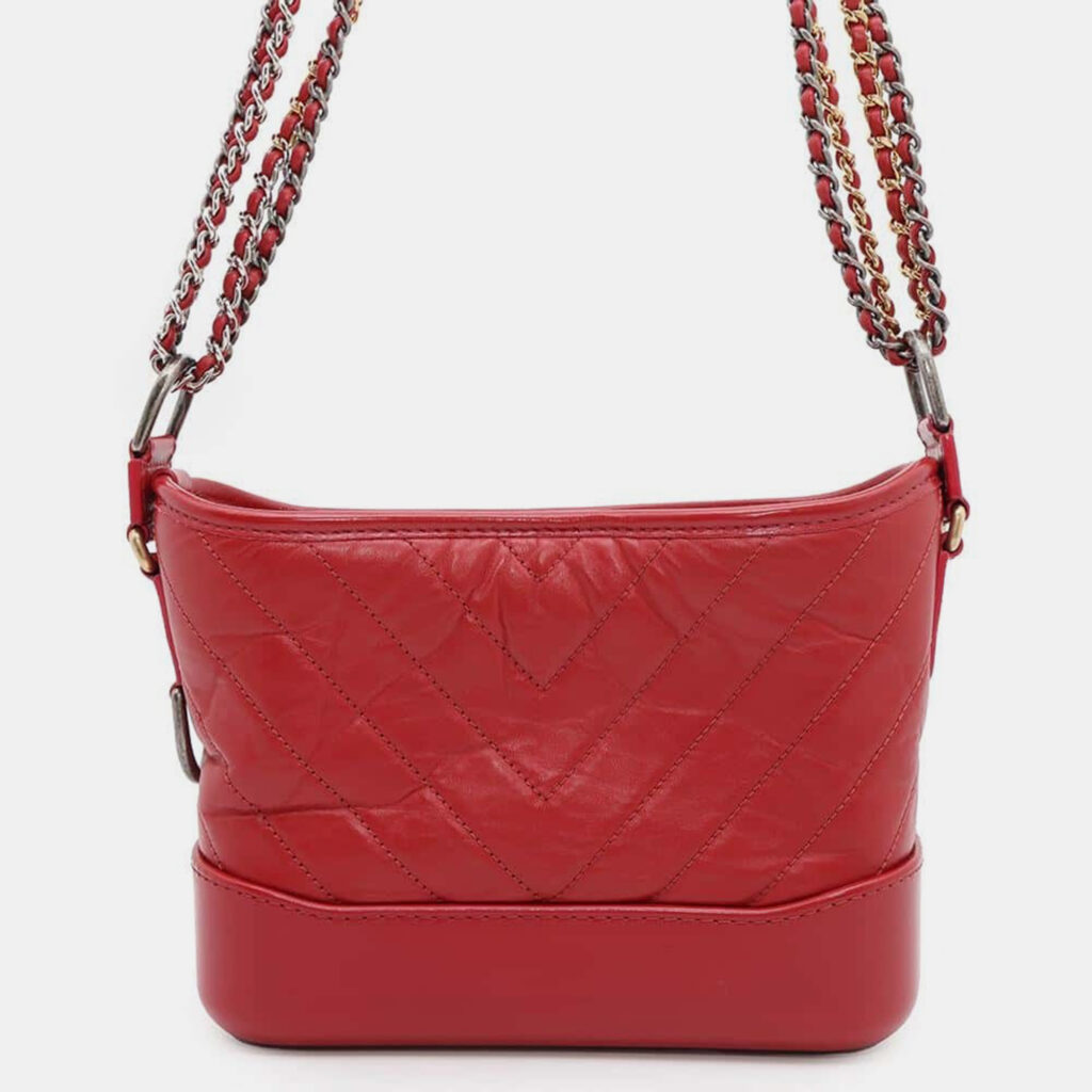 luxury-women-chanel-used-handbags-p1111154-012 Chanel Red Leather Gabrielle Small Hobo Chain Shoulder Bag