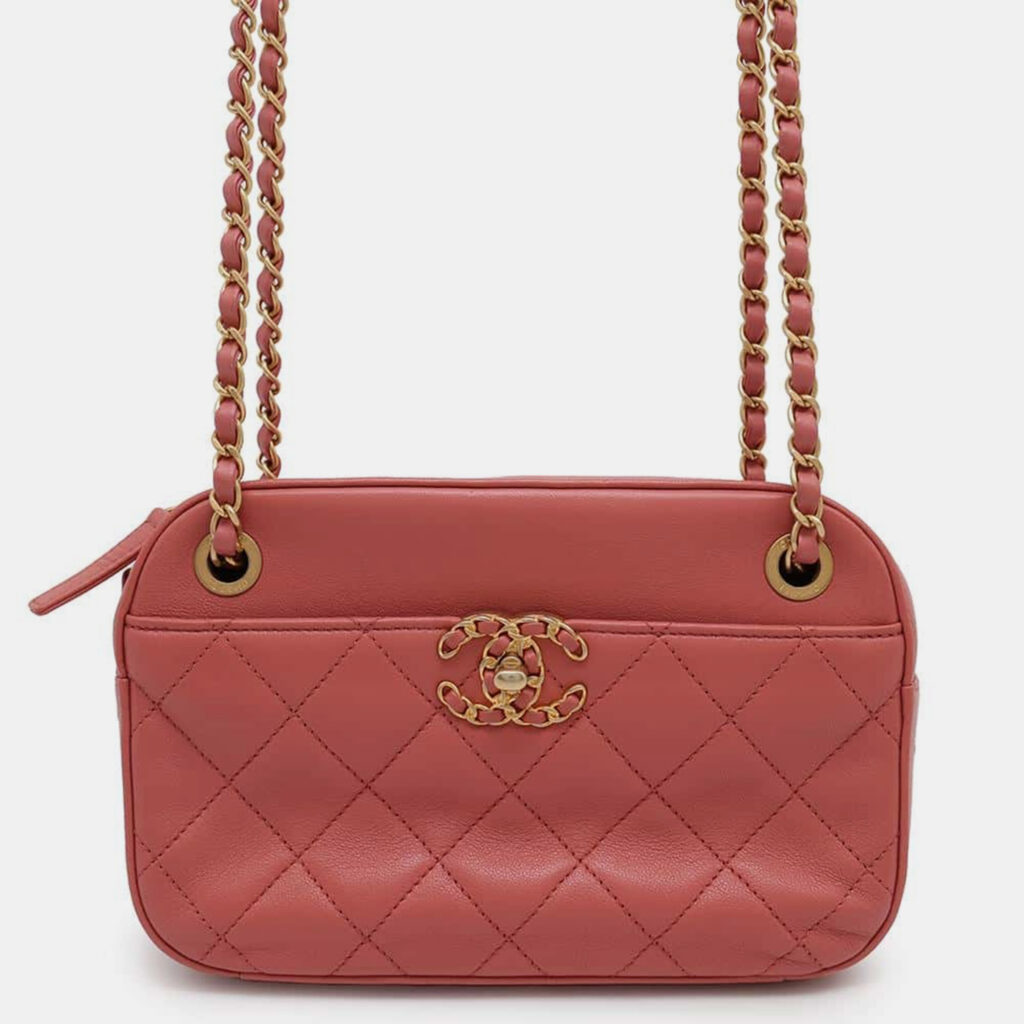 luxury-women-chanel-used-handbags-p1111157-010 Chanel Pink Lambskin Leather Camera Shoulder Bag