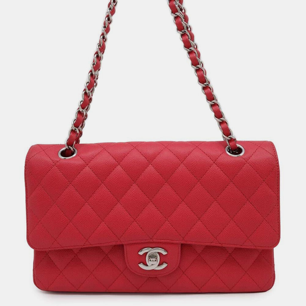 luxury-women-chanel-used-handbags-p1111161-017 Chanel Red Caviar Leather Classic Double Flap Bag