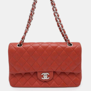 Chanel Red Caviar Leather Classic Double Flap Shoulder Bag