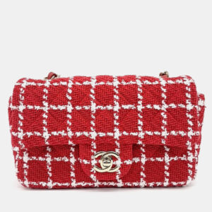 Chanel Red Tweed Classic Mini Crossbody Bag