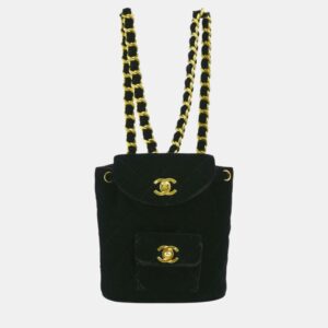 Chanel Black Velvet Small Duma Backpack