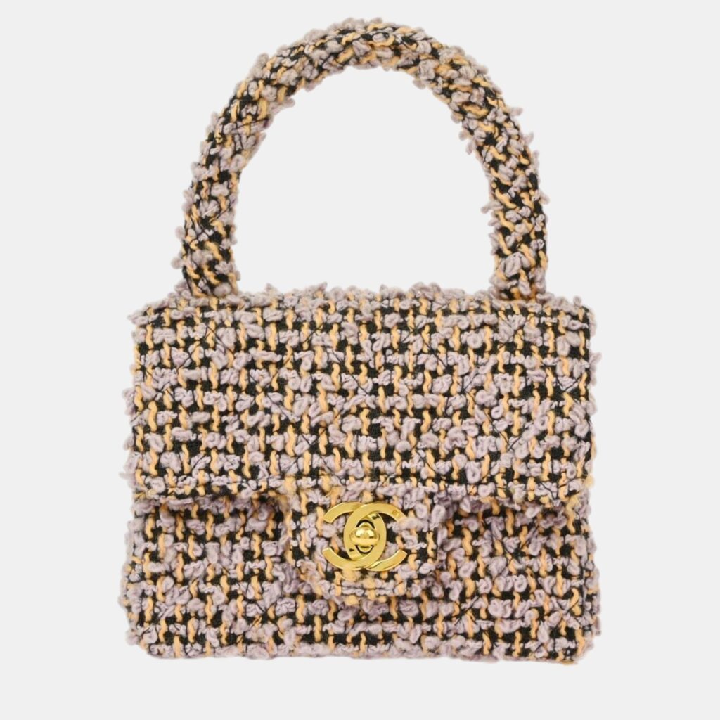 luxury-women-chanel-used-handbags-p1112367-001 Chanel Multicolour Tweed Mini Square Handbag