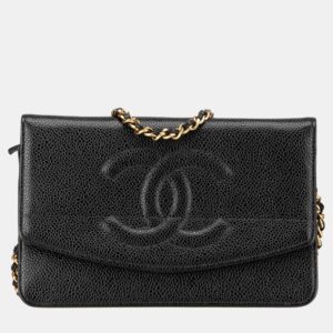 Chanel Black CC Caviar Wallet on Chain
