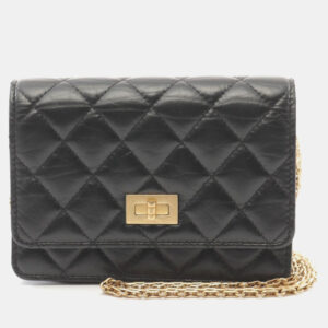 Chanel Black Leather 2.55 Chain Shoulder Bag