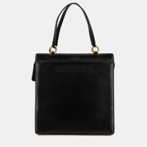 Chanel Black Lambskin Logo Tote Bag