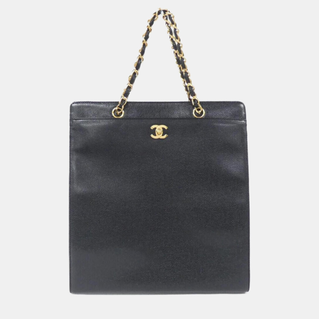 luxury-women-chanel-used-handbags-p1124448-005 Chanel Black Caviar Leather Handbag