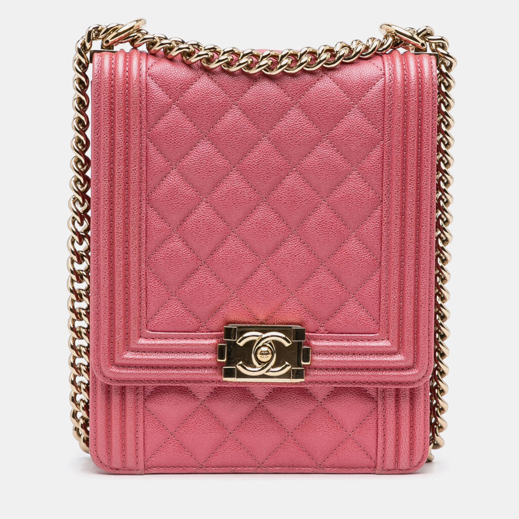 luxury-women-chanel-used-handbags-p1128196-009 Chanel Pink North South Boy Flap Bag