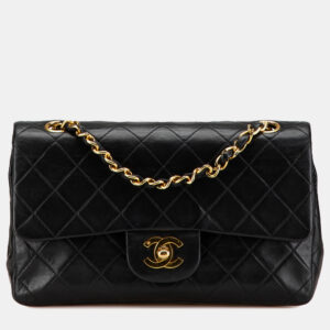 Chanel Black Small Classic Lambskin Double Flap Bag