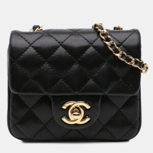 Chanel Black Quilted Lambskin Micro Single Flap Bag