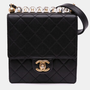 Chanel Black Small Lambskin Chic Pearls Flap Bag