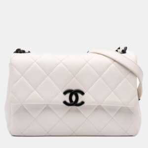 Chanel White Caviar Quilted My Everything Medium Flap Bag