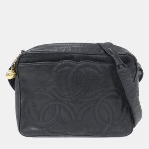 Chanel Black Leather Triple CC Shoulder Bag