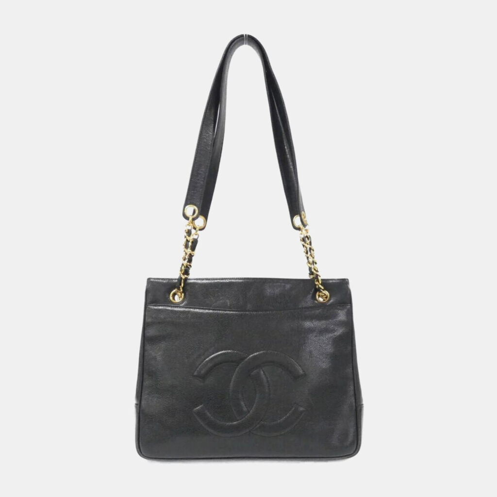 Chanel Black Leather CC Shoulder Bag