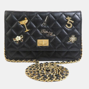 Chanel Black Leather Coco Casino Chain Shoulder Bag