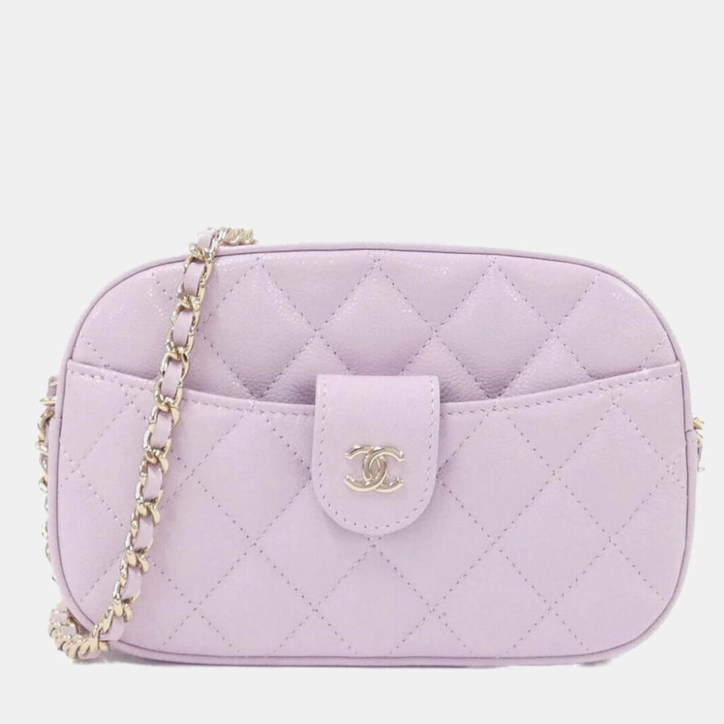 luxury-women-chanel-used-handbags-p1137216-013 Chanel Light Pink Leather Chain Shoulder Bag