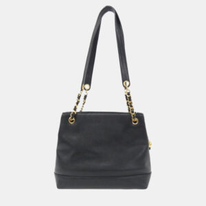 Chanel Black Caviar Leather Timeless Shoulder Bag