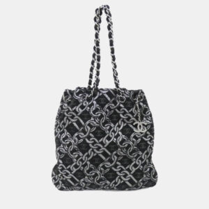 Chanel Black Canvas Shoulder Bag