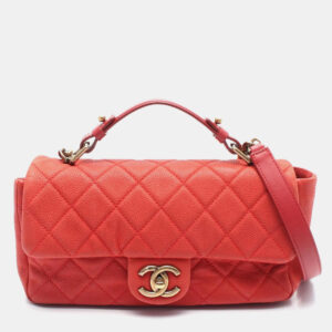 Chanel Red Caviar Chic Quilt Flap Shoulder Bag