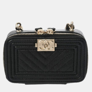 Chanel Black Caviar Leather Boy Mini Shoulder Bag