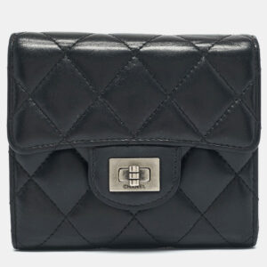 Chanel Black Quilted Leather Reissue Compact Wallet