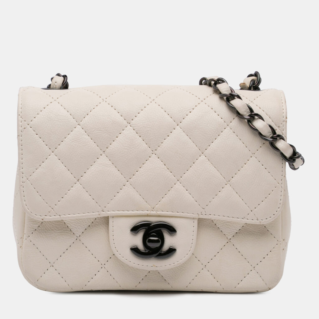 luxury-women-chanel-used-handbags-p1137856-010 Chanel Ivory Leather Mini Square Classic Single Flap Bag