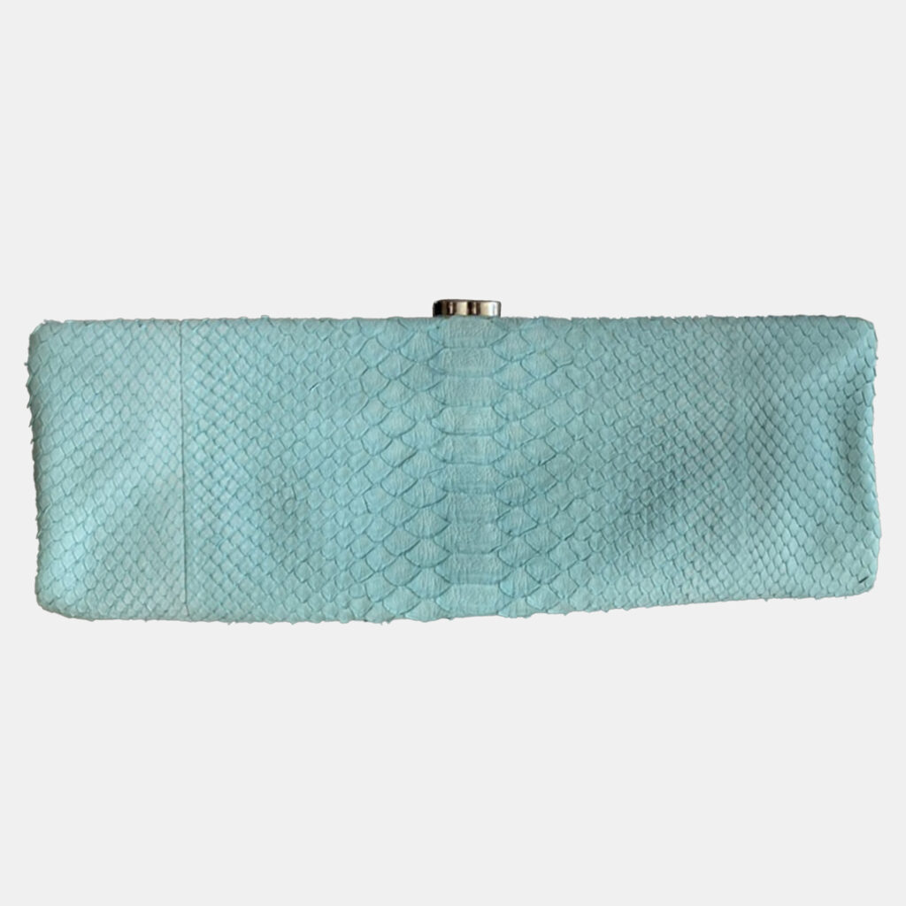 luxury-women-chanel-used-handbags-p1138079-001 Chanel Mint Green Python Leather Clutch