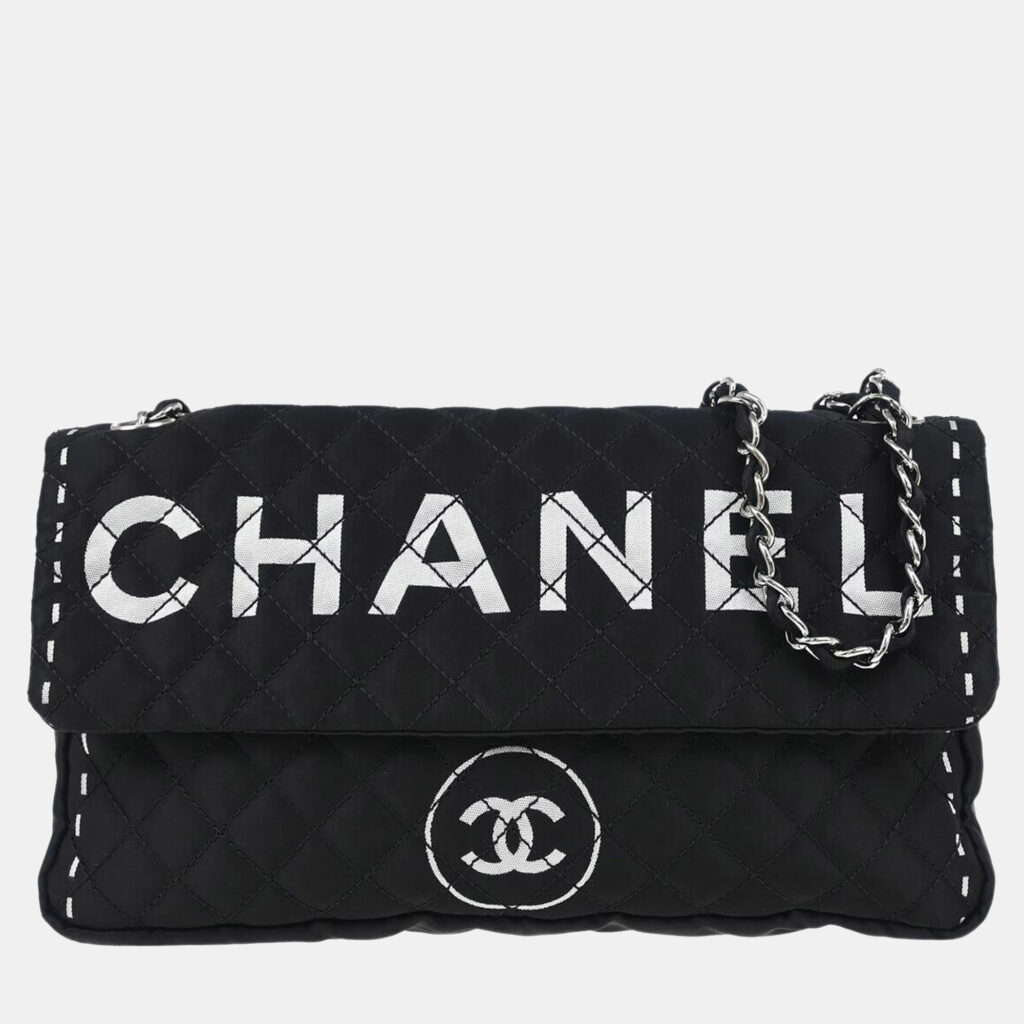 luxury-women-chanel-used-handbags-p1138621-006 Chanel Black Satin Shoulder Bag