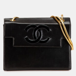 Chanel Black CC Patent Snake Chain Flap Bag