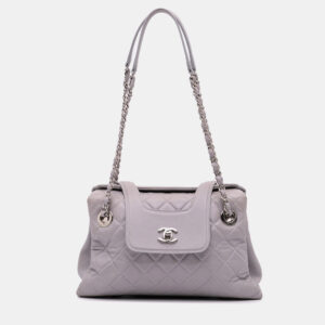Chanel Grey Quilted Lambskin x3 Accordion  Bag