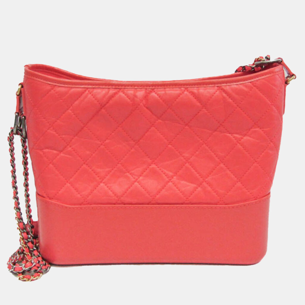 luxury-women-chanel-used-handbags-p1139598-002 Chanel Coral Red Leather Gabrielle Hobo Bag