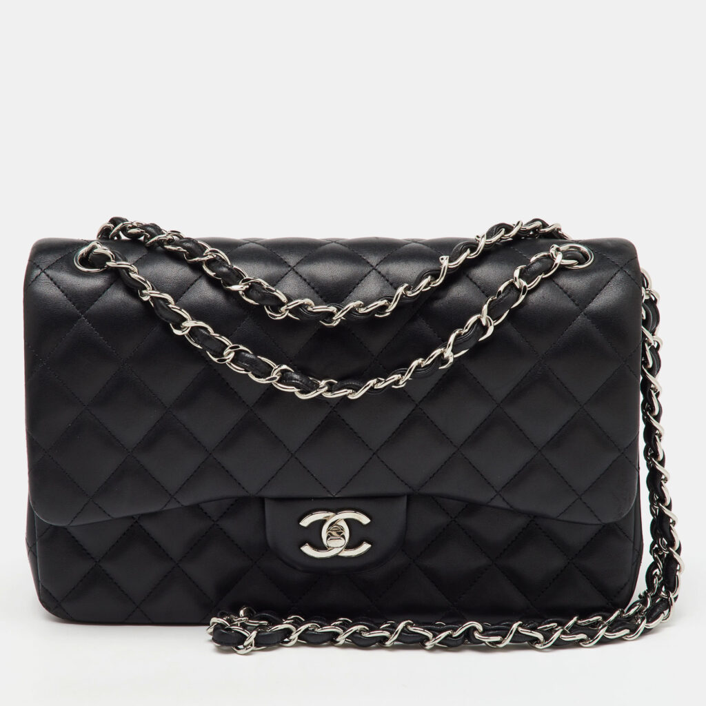 Chanel Black Quilted Leather Large Classic Double Flap Bag