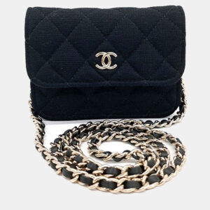 Chanel Black Fabric mini chain crossbody bag