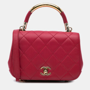 Chanel Pink Mini Quilted Lambskin Carry Chic Flap
