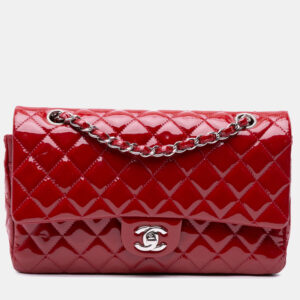 Chanel Red Medium Classic Patent Double Flap