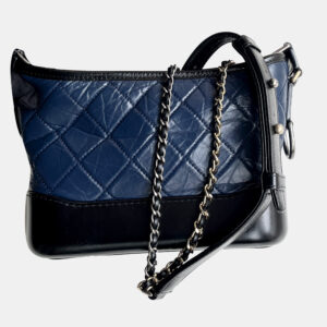 Chanel Blue and Black Leather Gabrielle Small Bag