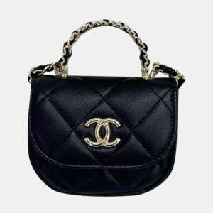 Chanel Black VIC Show Pearl Handle Chain Shoulder Bag