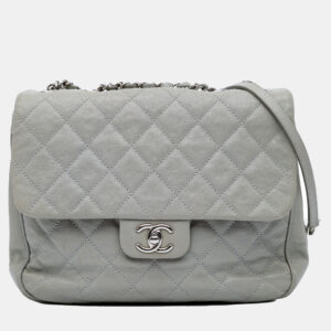 Chanel Grey Large Quilted Caviar Urban Companion Flap