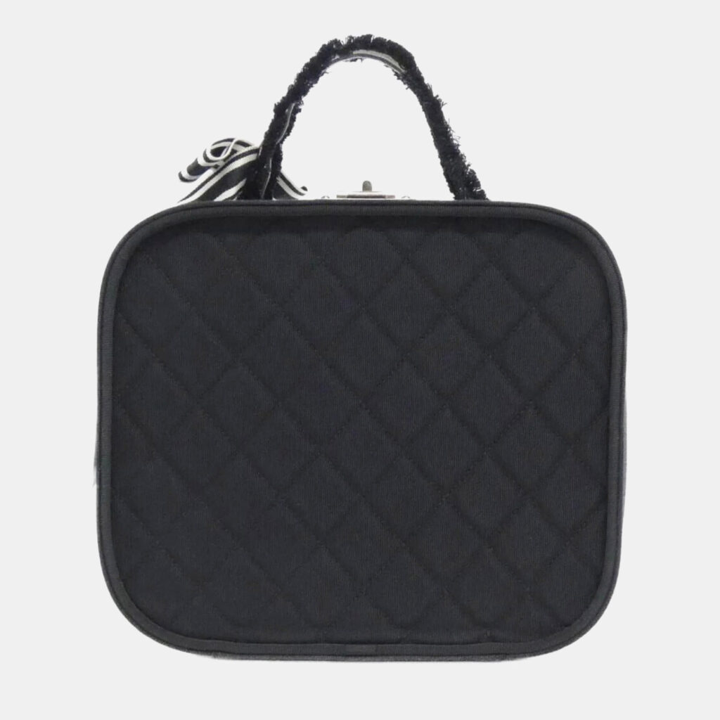 luxury-women-chanel-used-handbags-p1143983-007 Chanel Black Canvas Vanity Handbag