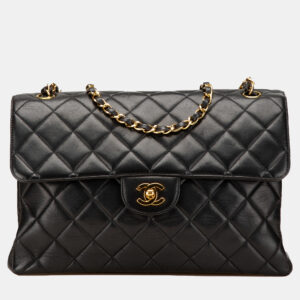 Chanel Black Jumbo Lambskin Double Sided Flap