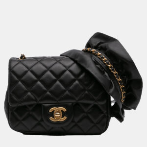Chanel Black Mini Square Lambskin Romance Single Flap