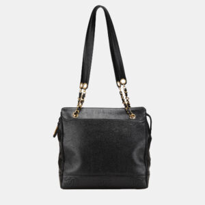 Chanel Black Triple CC Caviar Tote