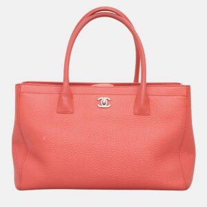 Chanel Peach Leather Executive Cerf Tote Bag