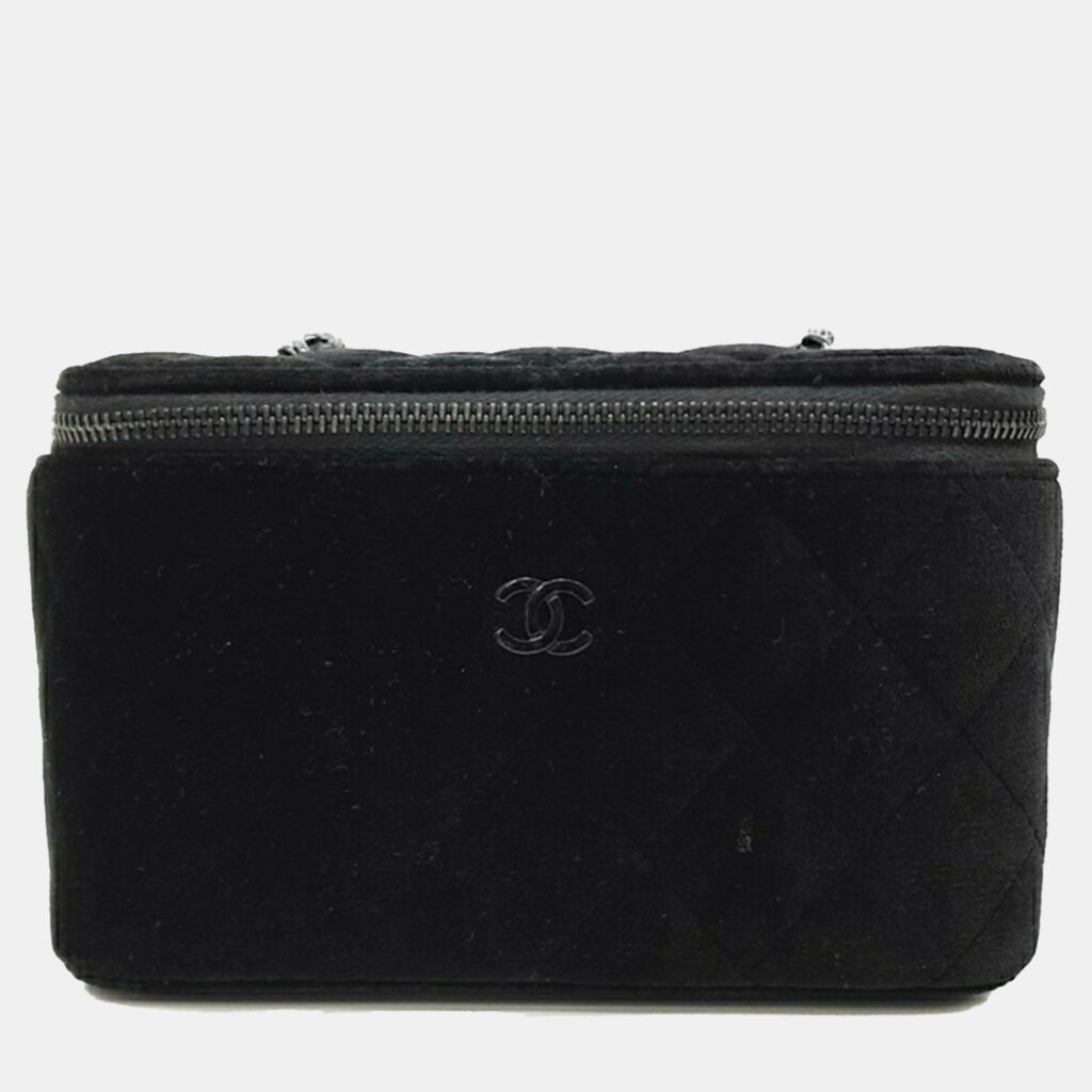 luxury-women-chanel-used-handbags-p1147755-002 Chanel Black Velvet Vanity crossbody Bag