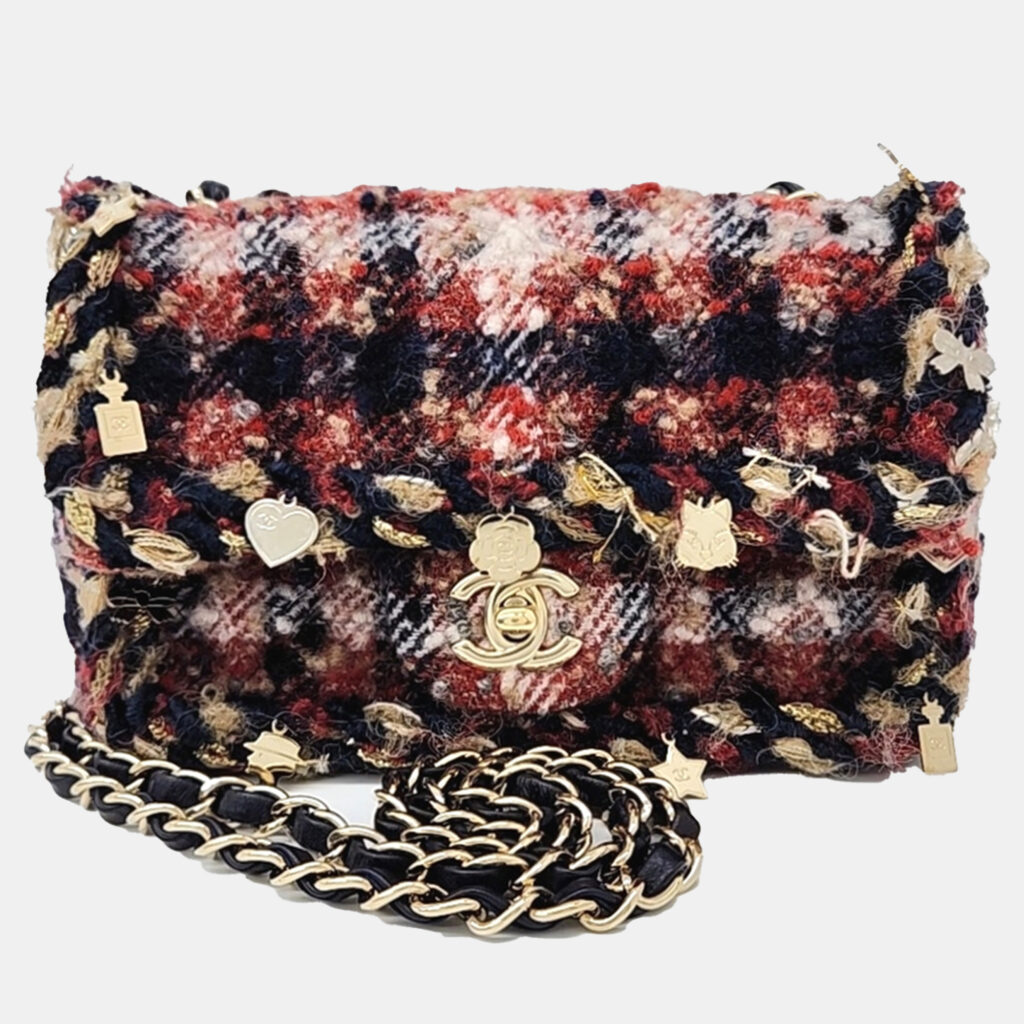 luxury-women-chanel-used-handbags-p1147821-002 Chanel Multicolor Tweed New Mini crossbody Bag