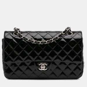 Chanel Black Medium Classic Patent Double Flap