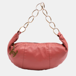 Chanel Red Lambskin CC Ring Hobo