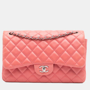 Chanel Pink Jumbo Classic Lambskin Double Flap