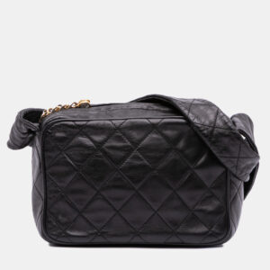 Chanel Black Mini Quilted Lambskin Camera Crossbody
